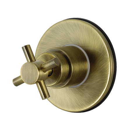 Kingston Brass KS3033DX Single-Handle Three-Way Diverter Valve with Trim Kit, Antique Brass KS3033DX